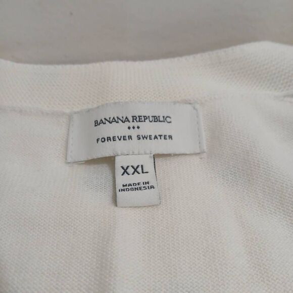 Banana republic womens 2xl cotton viscose spring summer sweater cream ivory - Picture 6 of 8